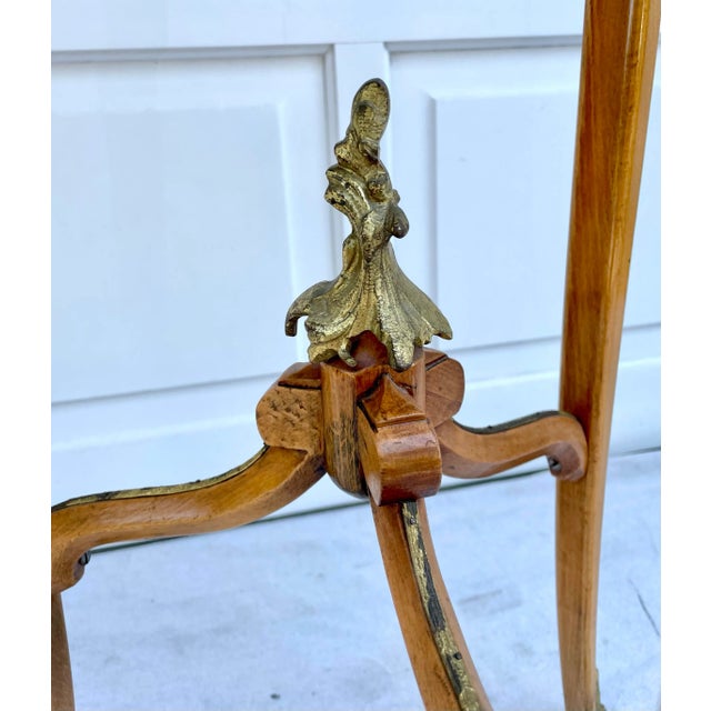 Antique French Green Marble and Brass Pedestal Stand For Sale - Image 11 of 12