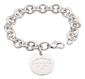 Tiffany & Co. Return to Tiffany Sterling Silver Round Tag Link Bracelet Polished