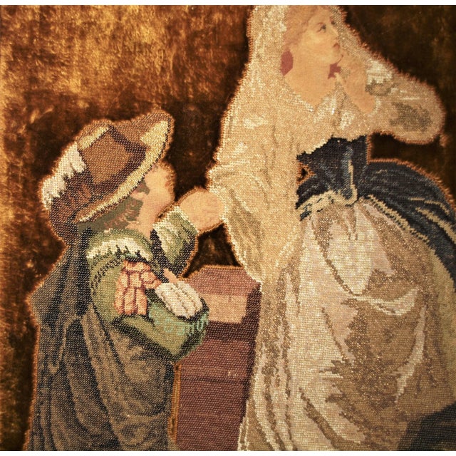 Textile Antique Framed Spanish Beaded Embroidery With Petite Point For Sale - Image 7 of 9