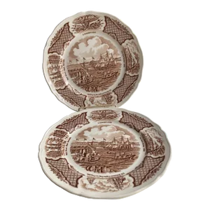 Vintage Fair Winds Staffordshire England Luncheon Plates- Set of 3