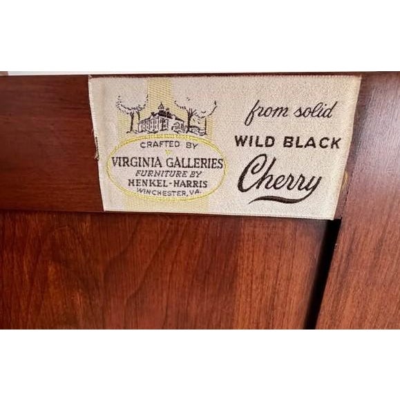 Wine Henkel Harris Lighted Corner Cabinet Solid Wild Black Cherry For Sale - Image 8 of 8