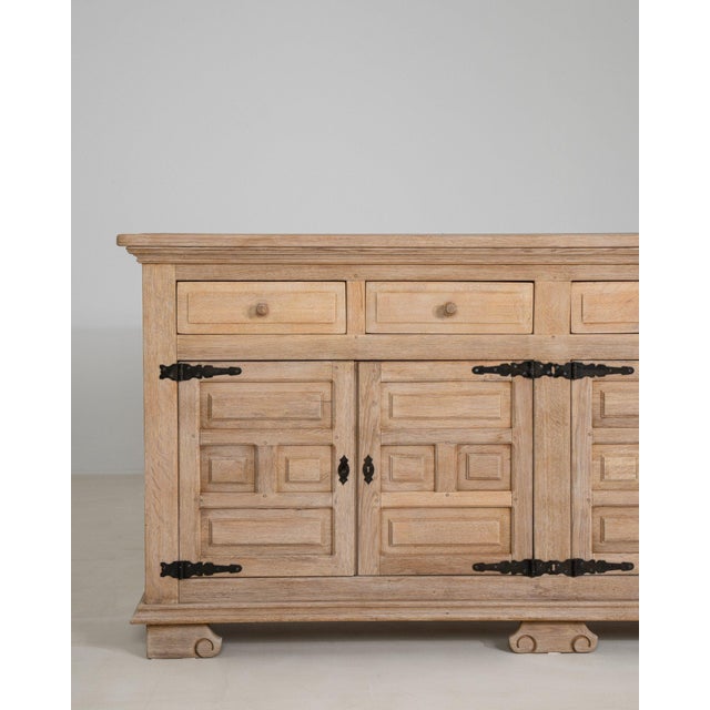 19th Century France Brutalist Antique White Wood Storage Cabinets & Cupboards For Sale - Image 9 of 11