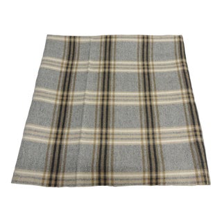 Vintage Plaid in Grey and Camel From Loro Piana Wool Fabric For Sale