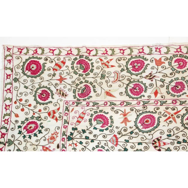 Late 19th Century 19th C. Suzani Bukhara Uzbekistan Antique Embroidered Islamic Art Textile Susani For Sale - Image 5 of 13