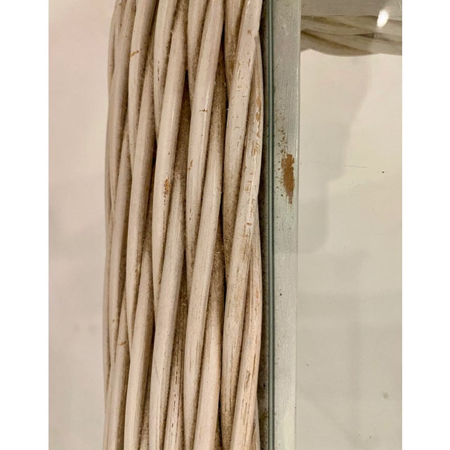 1980s Coastal Chic Cerused Rattan Side Table For Sale - Image 9 of 10