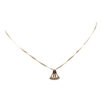 19 Karat Gold Necklace with Pendant For Sale