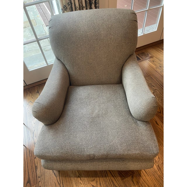 English Pair Hickory Chair "Haydon" Lounge Chairs in Pierre Frey Fabric + Matching Ottoman (Optional) For Sale - Image 3 of 12