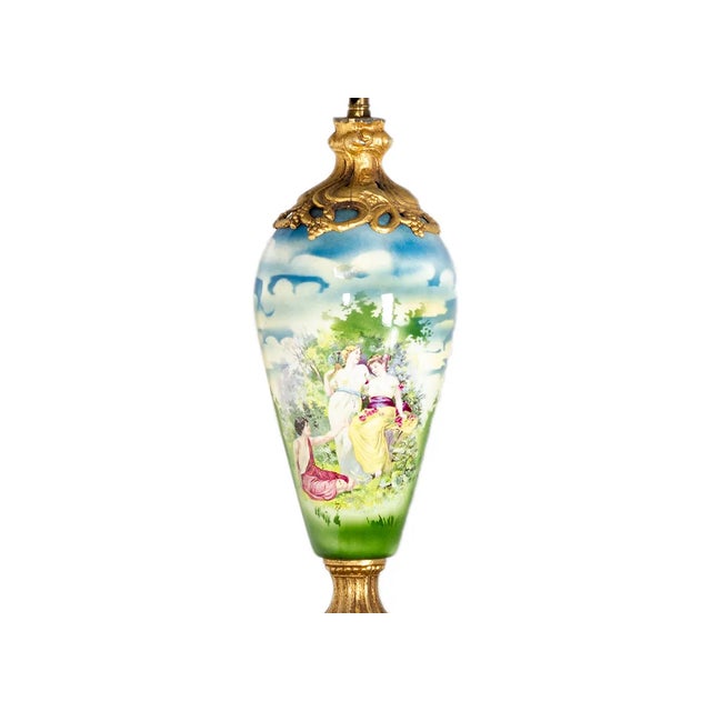 Antique Porcelain Table Lamp, 1890s For Sale - Image 4 of 5