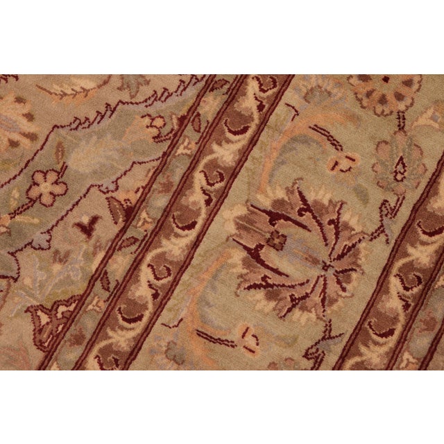 1990s Beautiful 1990's Pak-Persian Taupe/Green Wool Rug - 6'1'' X 9'3'' For Sale - Image 5 of 9