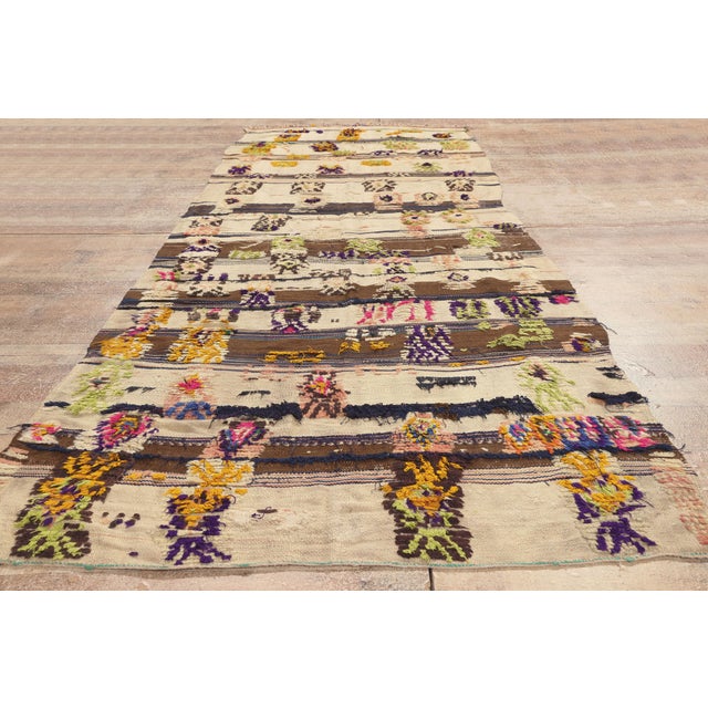 Vintage Taznakht Glaoui Moroccan Rug, 03'10 X 11'03 For Sale - Image 9 of 10