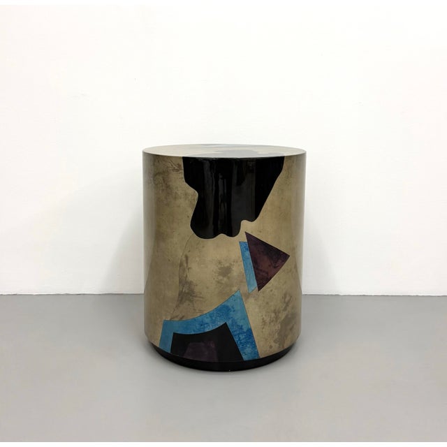 Camel Vintage Jimeco Geometric Postmodern Side Table For Sale - Image 8 of 8