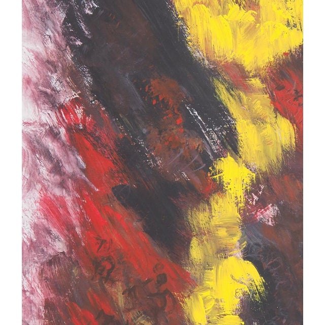 Michel Guignard, Fleur jaune dans un paysage fauve, 2000, Original Acrylic and Gouache For Sale - Image 3 of 7
