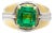 Agl Certified 3.98 Carat Colombian Emerald 18k Gold Platinum Mens Ring, Size 8.5 For Sale