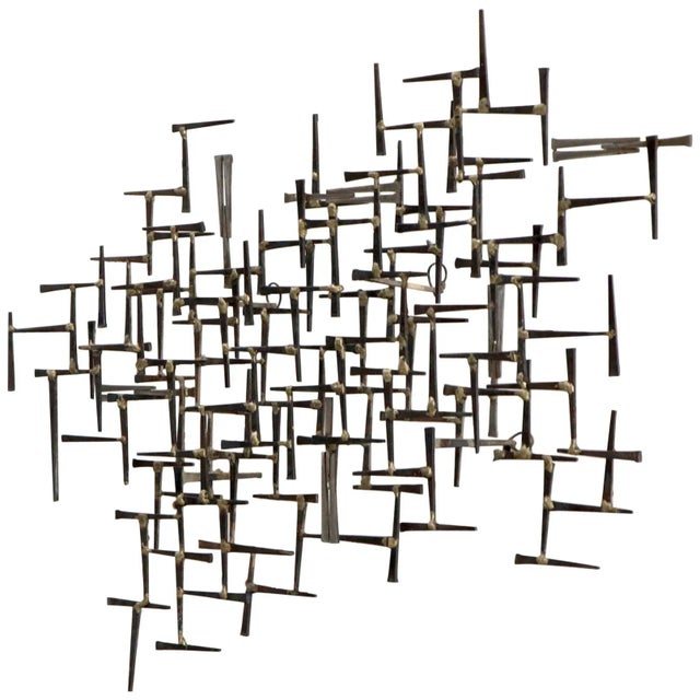 Mid 20th Century William Bowie Abstract Nail Wall Sculpture For Sale - Image 9 of 9