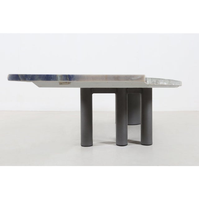Blue Sculptural Coffee Table in Marble and Stone by Pia Manu, 1970s For Sale - Image 8 of 10