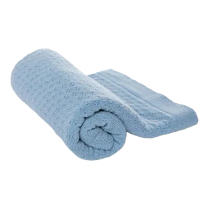 Contemporary Merino Baby Receiving Blanket, Blue Hypoallergenic
