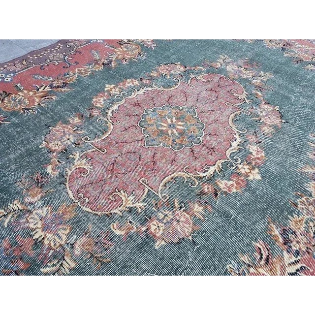 Orange 1960s Nomadic Handknotted Vintage Floor Rug For Sale - Image 8 of 11