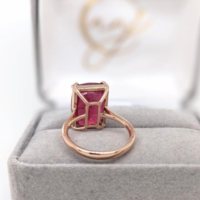 4.8ct Madagascar Ruby Solitaire Ring: Solid 14k Yellow Gold, Emerald Cut, Size 6.75 For Sale - Image 12 of 12