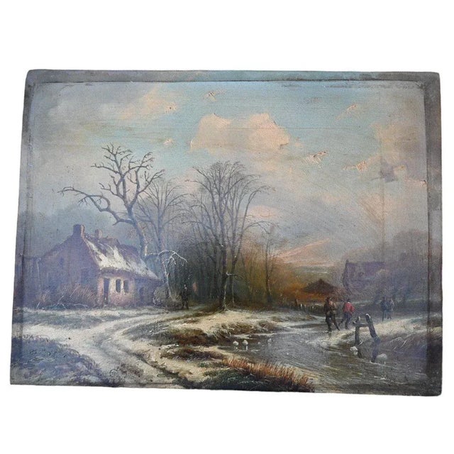 "Mammes Charles, Winter Landscape On Panel, First Half Of The 19th Century" Mammes Charles (first half of the 19th...
