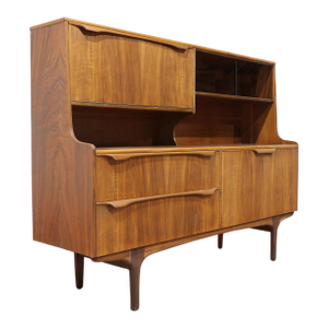 Mid Century Modern Vintage Teak Credenza Buffet Hutch by S Form Danish Style