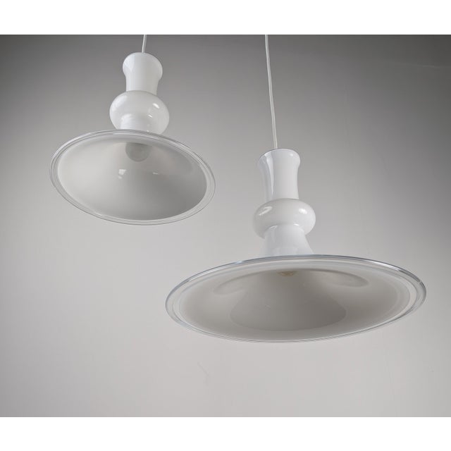 White Pendant Lamps for Royal Copenhagen, 1970, Set of 2 For Sale - Image 8 of 9