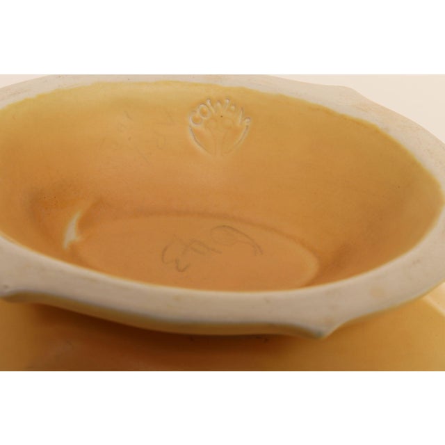 Art Deco Matte Yellow and Glossy Blue Ceramic Console Bowl by Cowan Pottery For Sale - Image 14 of 14