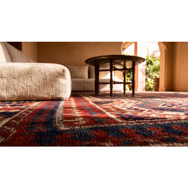 Marvelous Red and Blue Color With Special Geometric Design Antique Caucasian Kazak Rug For Sale - Image 9 of 9