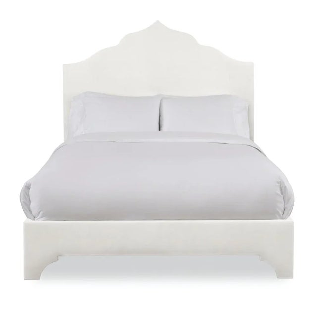 Casa Cosima Clementine King Bedframe, Ivory Velvet For Sale - Image 4 of 4