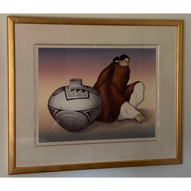 This vintage lithograph is titled “Anasazi Jar” and it was produced by the renowned Native American artist R.C. Gorman....