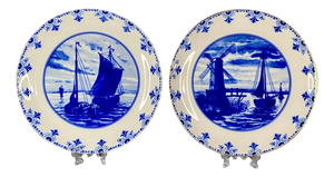 Vintage Cobalt Blue W 1764 Collection Plates from Wallendorf, GDR, 1964, Set of 2