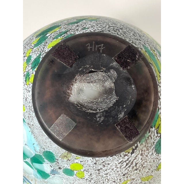 White 2017 Eric Bladholm Signed Limited Edition Studio Art Glass Vase – #7/17 For Sale - Image 8 of 10