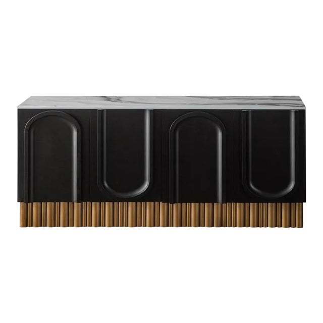Cara Black and Gold Sideboard For Sale