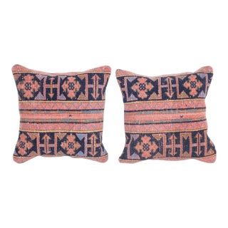 Turkish Carpet Rug Cushion Cover - a Pair 20'' X 20'' For Sale