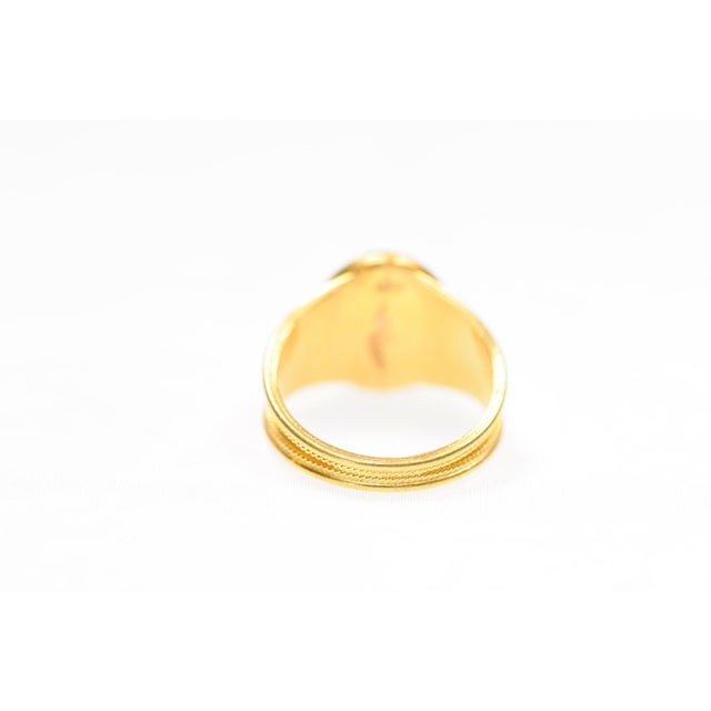 21K Gold Ring with Carnelian Intaglio, Size 7 For Sale - Image 9 of 12