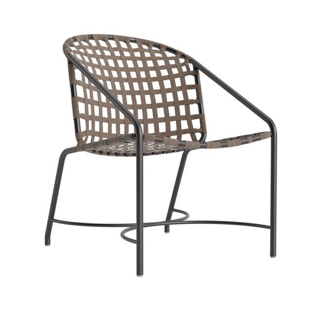 Brown Jordan Kantan Aluminum Suncloth Arm Chair, Textured Pewter frame with Mica fabric For Sale - Image 12 of 12