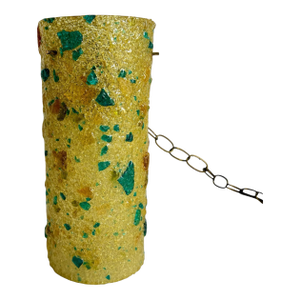Mid Century Modern Lucite Swag Lamp Yellow Green Blue Chunky Acrylic Rock Candy Hanging Pendant Light