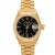 Mid-Century Modern Ladies Vintage Rolex Datejust 26mm 69278 18k Gold Bark Black President Watch For Sale - Image 3 of 11