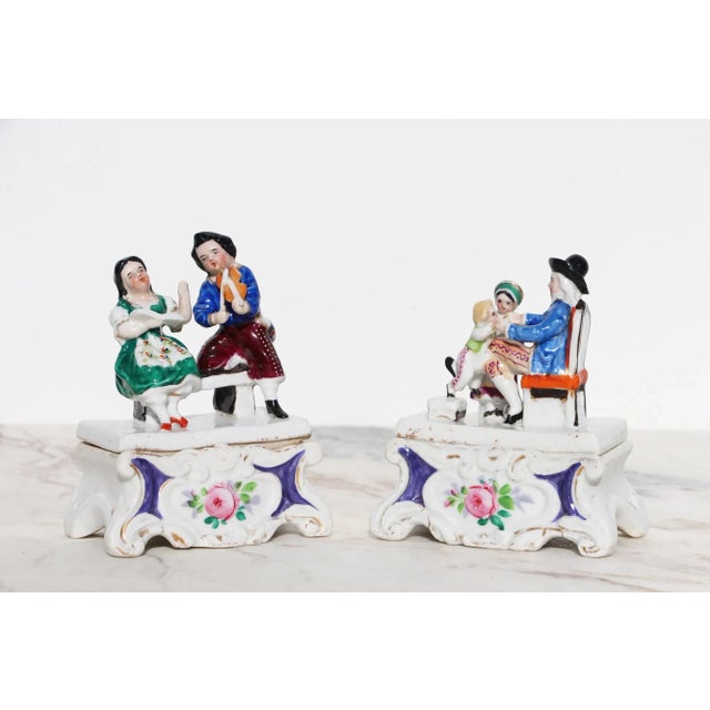 19th Century 19th Century Porcelain Set of Two Figural Hidden Ink Wells, Germany or France For Sale - Image 5 of 13