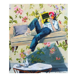 "Afternoon Study" Surrealist Portrait Original Artwork by Iqi Qoror For Sale