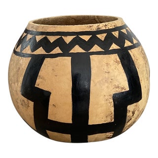 1980s Vintage Painted Tribal Gour For Sale
