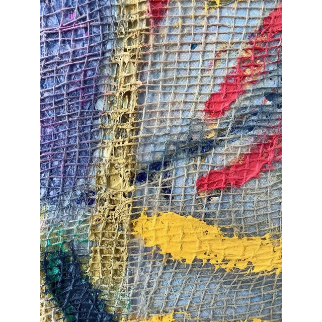 2010s Contemporary Abstract Acrylic on Hessian Scrim and Canvas "Crack Loud" by Anthony Frost For Sale - Image 5 of 8