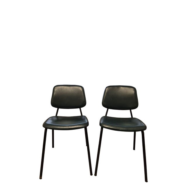 Italian Industrial Chairs in Metal and Green Vinyl, 1950s, Set of 2 For Sale - Image 14 of 14