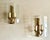Gold Vintage Art Deco Brass Lamps with Curved Glass Shades, 1970s, Set of 2 For Sale - Image 8 of 8
