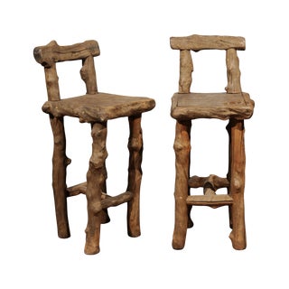 Mid-Century French Barstools - a Pair For Sale