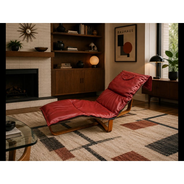 Mid Century Ingmar Relling for Westnofa Bentwood Rocking Chaise Lounge With Reversible Cushion For Sale - Image 17 of 17