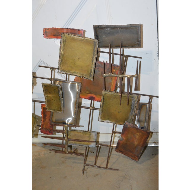 Curtis Jere Style Brutalist Metal Copper / Brass 'Nails' Abstract Wall Art Sculpture For Sale - Image 17 of 18