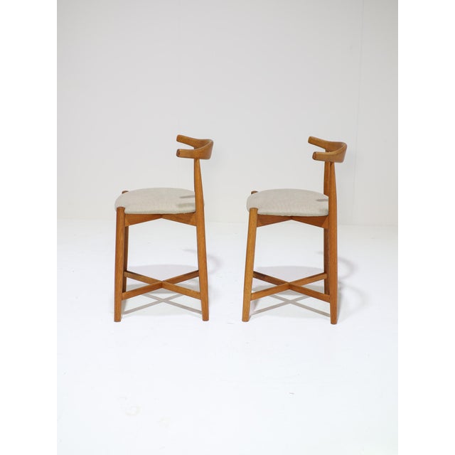 Wood Vintage Danish Cowhorn Bar Stools in Oak from Findahls Møbelfabrik, 1960s, Set of 2 For Sale - Image 7 of 14