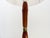 Brown Scandinavian Table Lamp in Aqua Glass, Wood and Brass attributed to Nybro Armaturfabrik, Sweden, 1960s For Sale - Image 8 of 9