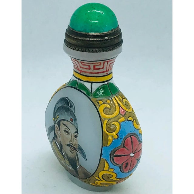 Late 20th Century Painted Enamel Opaline Snuff Bottle With Gu Yue Xuan Mark For Sale - Image 4 of 11
