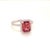 Traditional Diamond Tourmaline Rubellite Ring 6.5 18k Gold 3.11 TCW Certified For Sale - Image 3 of 13